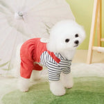 Cartoon Bear Print Dog Four Legs Strap Pants with Leash Buckle - GreenFur