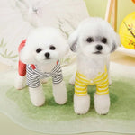 Cartoon Bear Print Dog Four Legs Strap Pants with Leash Buckle - GreenFur