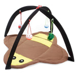 Cartoon Cat Play Mat Tent with Bell Toy Ladybug Bee Butterfly - GreenFur