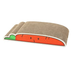 Cartoon Design Corrugated Cardboard Cat Scratcher with Catnip - GreenFur