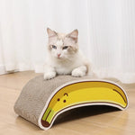 Cartoon Design Corrugated Cardboard Cat Scratcher with Catnip - GreenFur
