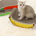 Cartoon Design Corrugated Cardboard Cat Scratcher with Catnip - GreenFur