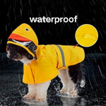 Cartoon Duck Reflective Pet Raincoat with Leash Hole - GreenFur