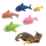 Cartoon Plush Shark Family Catnip Cat Toy Durable Chew Play Toy - GreenFur