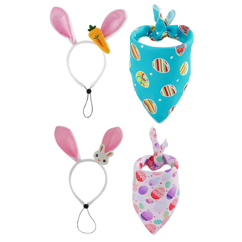 Cartoon Printed Easter Pet Dog Bandana - GreenFur