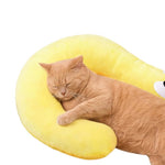Cartoon Question Mark Cat Pillow Toy Soft Plush Hug Pet Bed - GreenFur