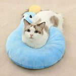 Cartoon Question Mark Cat Pillow Toy Soft Plush Hug Pet Bed - GreenFur