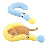 Cartoon Question Mark Cat Pillow Toy Soft Plush Hug Pet Bed - GreenFur