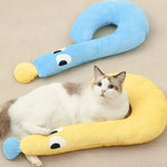 Cartoon Question Mark Cat Pillow Toy Soft Plush Hug Pet Bed - GreenFur