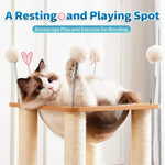 Cat Bubble Cabin Hammock Kitten Condo Tower Wooden Cat Tree - GreenFur