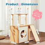 Cat Bubble Cabin Hammock Kitten Condo Tower Wooden Cat Tree - GreenFur