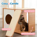 Cat Bubble Cabin Hammock Kitten Condo Tower Wooden Cat Tree - GreenFur