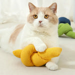 Cat Chew Pillow Toy Durable Crinkle Plush Kicker for Play - GreenFur