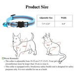 Cat Collar Reflective Safety Buckle Bell Round Ear Design - GreenFur