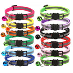Cat Collar Reflective Safety Buckle Bell Round Ear Design - GreenFur