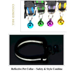 Cat Collar Reflective Safety Buckle Bell Round Ear Design - GreenFur