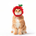 Cat Costume Apple Shaped Hat Soft Plush Cat Cap - GreenFur