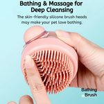 Cat Dog Soft Massage Bath Shower Pet Shampoo Brush - GreenFur