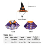 Cat Halloween Party Purple Cloak Black Hat Dog Costume Set - GreenFur