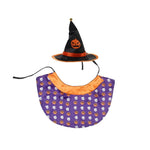 Cat Halloween Party Purple Cloak Black Hat Dog Costume Set - GreenFur