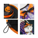Cat Halloween Party Purple Cloak Black Hat Dog Costume Set - GreenFur