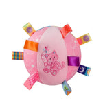 Cat Pattern Soft Stuffed Pet Interactive Fetch Ball Toy with Straps - GreenFur