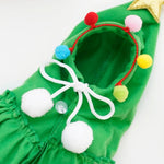 Cat Puppy Christmas Tree Cape Hooded Cloak Costume - GreenFur