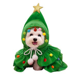 Cat Puppy Christmas Tree Cape Hooded Cloak Costume - GreenFur
