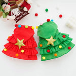 Cat Puppy Christmas Tree Cape Hooded Cloak Costume - GreenFur