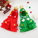 Cat Puppy Christmas Tree Cape Hooded Cloak Costume - GreenFur
