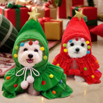 Cat Puppy Christmas Tree Cape Hooded Cloak Costume - GreenFur