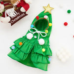 Cat Puppy Christmas Tree Cape Hooded Cloak Costume - GreenFur