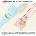 Cat Strip Feeder Spoon Fish - shaped Squeezer Cat Wet Treat Dispense Spoon - GreenFur