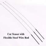 Cat Teaser Wand Toy with Spring Wire Handle Attachment - GreenFur