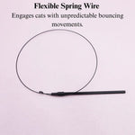 Cat Teaser Wand Toy with Spring Wire Handle Attachment - GreenFur