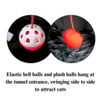 Cat Tunnel Toy Foldable Interactive Blue Black Combination Tube - GreenFur
