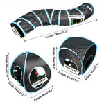 Cat Tunnel Toy Foldable Interactive Blue Black Combination Tube - GreenFur