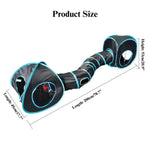 Cat Tunnel Toy Foldable Interactive Blue Black Combination Tube - GreenFur