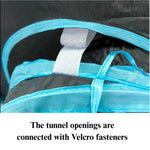 Cat Tunnel Toy Foldable Interactive Blue Black Combination Tube - GreenFur