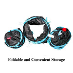 Cat Tunnel Toy Foldable Interactive Blue Black Combination Tube - GreenFur