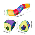 Cat Tunnel Toy Foldable Interactive Rainbow Combination Play Tube - GreenFur