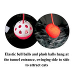 Cat Tunnel Toy Foldable Interactive Rainbow Combination Play Tube - GreenFur