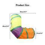 Cat Tunnel Toy Foldable L Shape Rainbow Connectable Play Tube - GreenFur