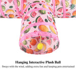 Cat Tunnel Toy Foldable Summer Fruit Three Way Play Tube - GreenFur