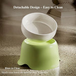 Ceramic Elevated Cat Bowl Anti Spill Food and Water Feeder - GreenFur