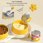 Ceramic Tilted Double Pet Bowl Anti Spill Elevated Cat Dog Feeding Dish - GreenFur