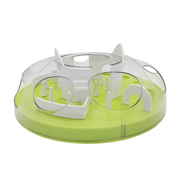 Challenging Maze Slow Feeder Cat Puzzle Box Training Toy - GreenFur