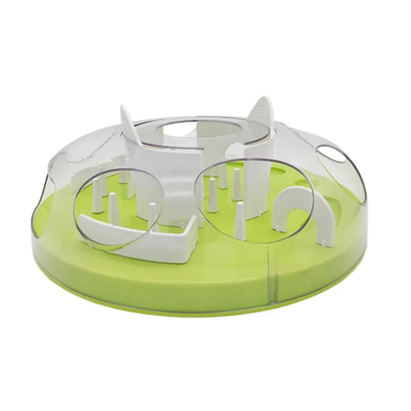 Challenging Maze Slow Feeder Cat Puzzle Box Training Toy - GreenFur