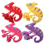 Chameleon Interactive Durable Squeaky Plush Dog Toy - GreenFur