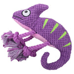 Chameleon Interactive Durable Squeaky Plush Dog Toy - GreenFur